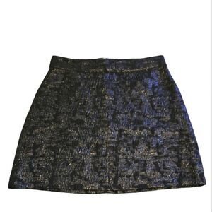 NWT H&M BLACK METALIC A-LINE MINI SKIRT SZ.6